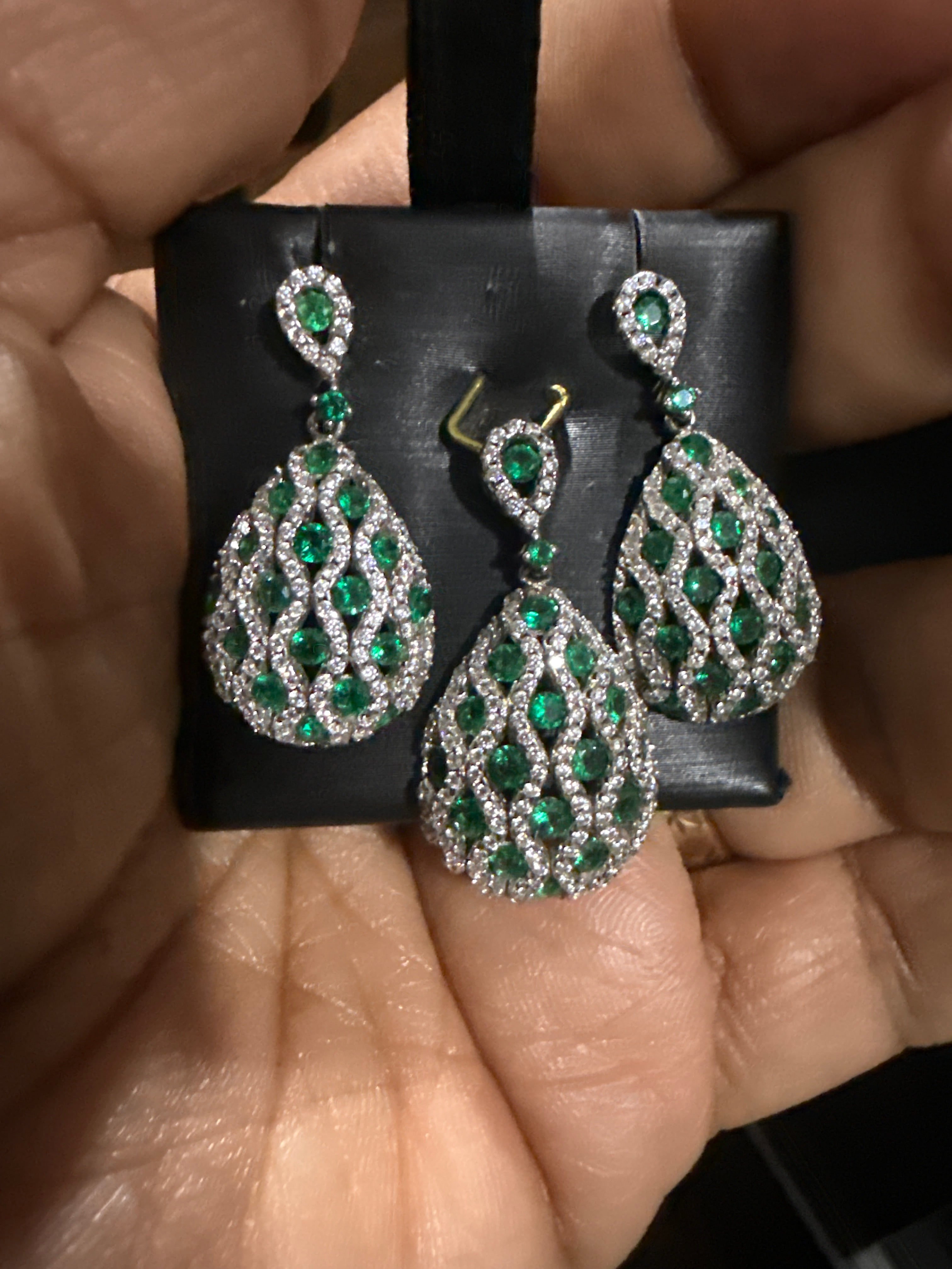 Earrings and collars set plus chain 925 Italian silver
