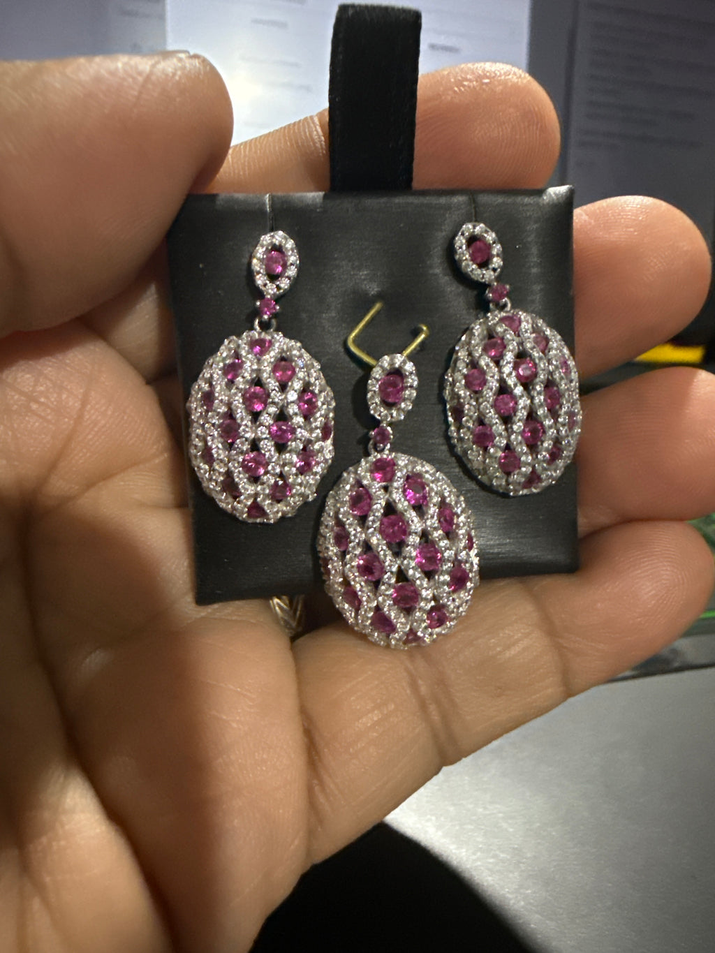 Earrings and collars set plus chain 925 Italian silver