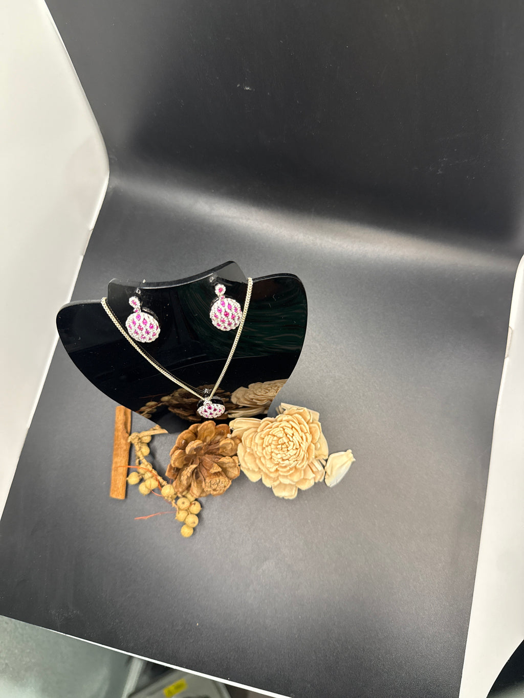 Earrings and collars set plus chain 925 Italian silver