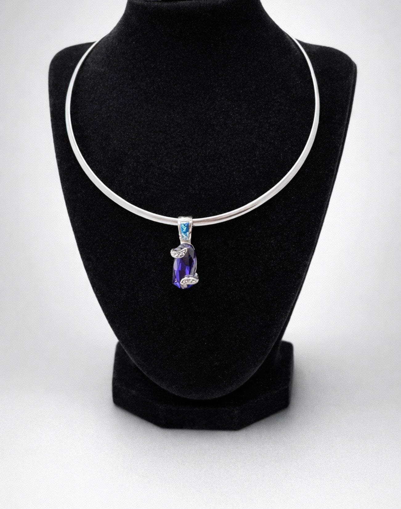 Italian Amethyst & Opal Accent Necklace – Sterling Silver 925